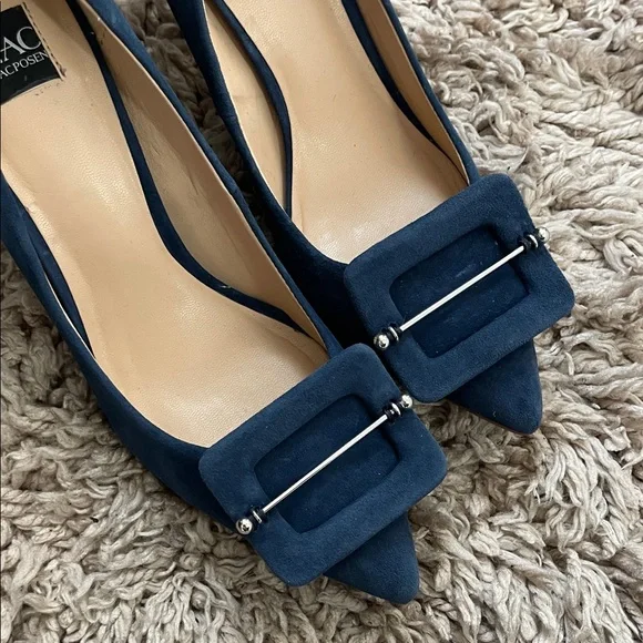 ZAC Zac Posen Dark Blue Heels with Buckle Detail - Picture 4 of 8